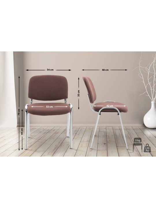 Silla de visita Ken C tela, marrón