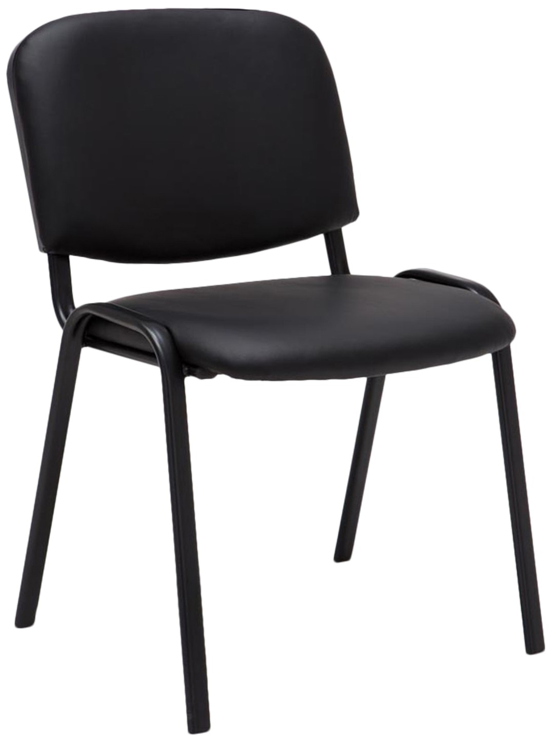 Silla de visita Ken símil piel, negro