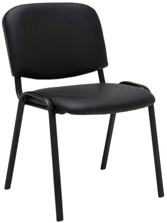 Silla de visita Ken símil piel, negro