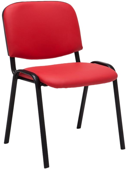 Silla de visita Ken símil piel, rojo