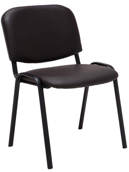 Silla de visita Ken símil piel, marrón