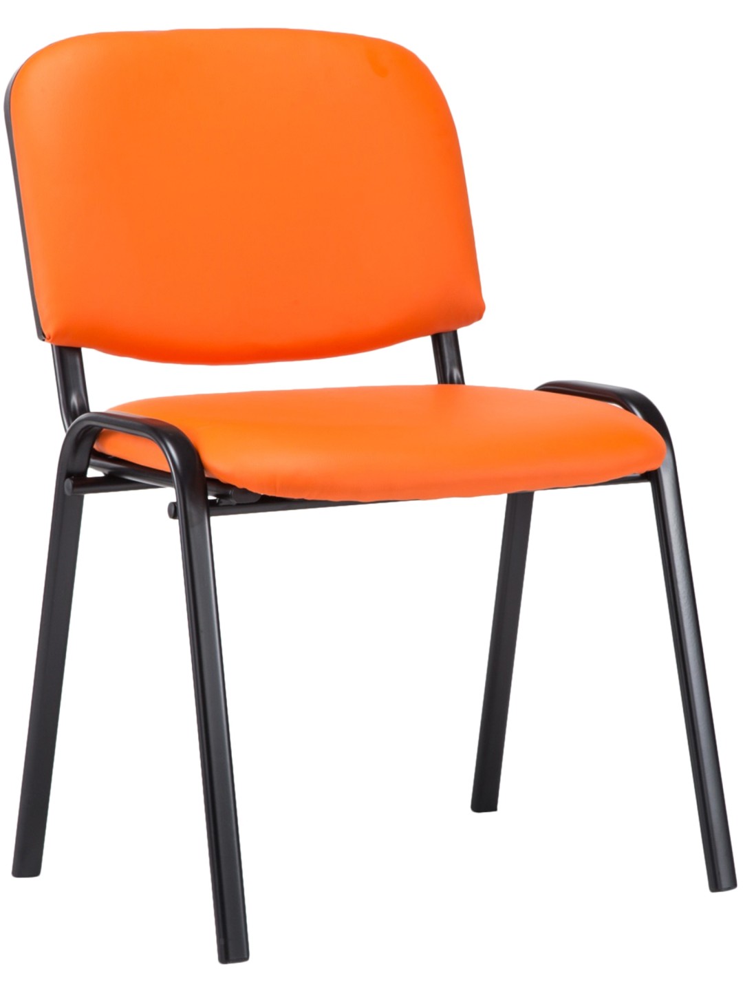 Silla de visita Ken símil piel, naranja