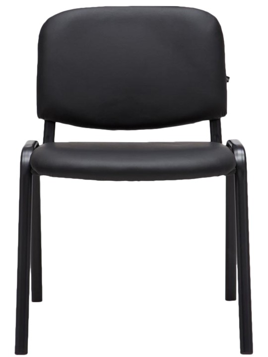 Silla de visita Ken símil piel, negro