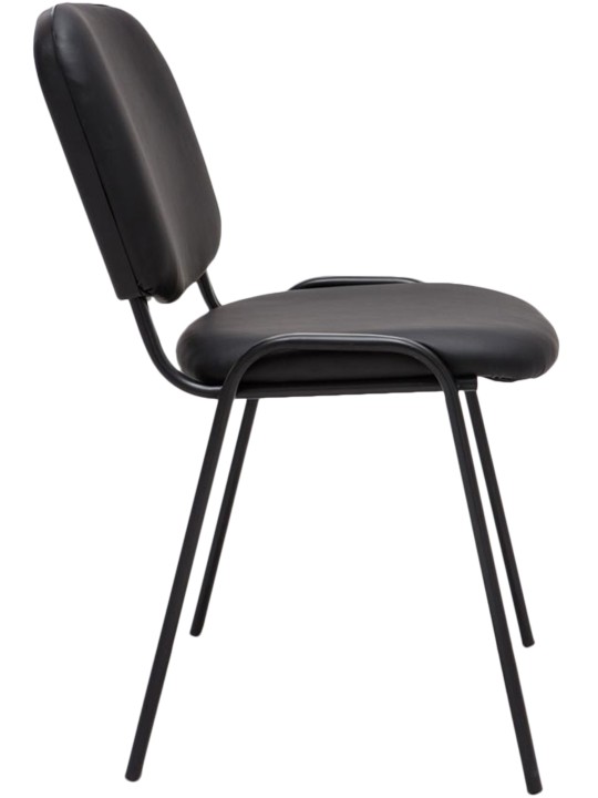 Silla de visita Ken símil piel, negro