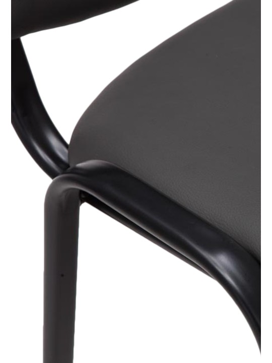 Silla de visita Ken símil piel, gris