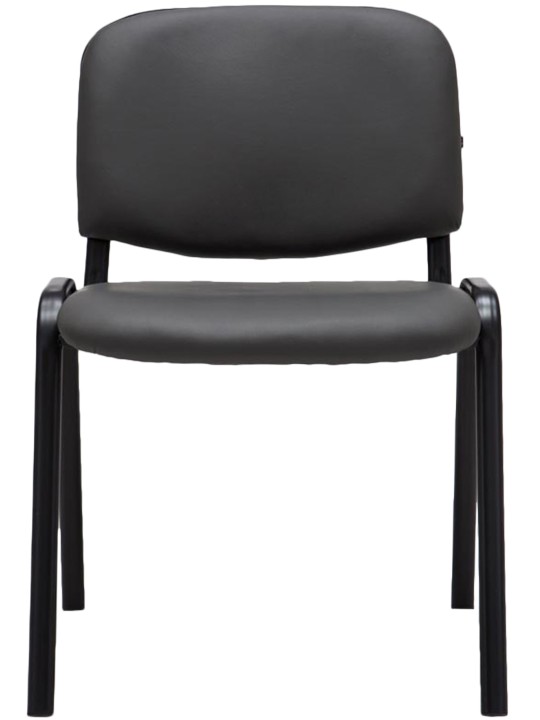 Silla de visita Ken símil piel, gris