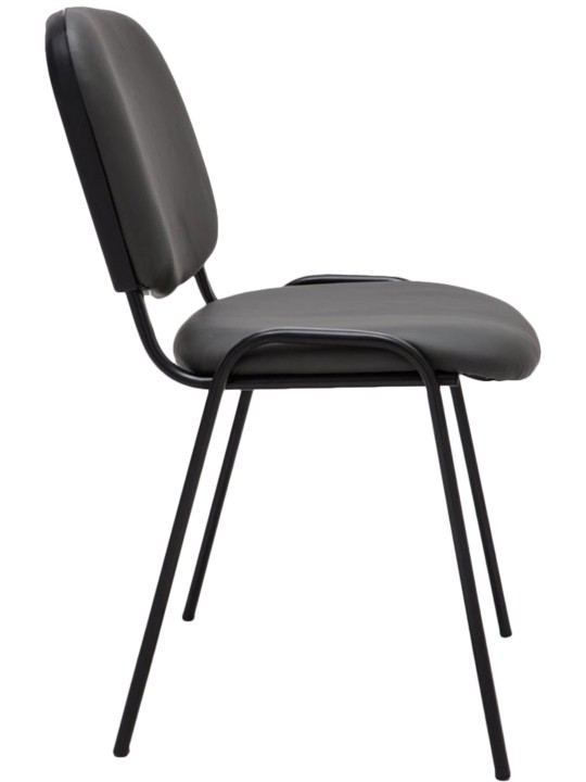 Silla de visita Ken símil piel, gris