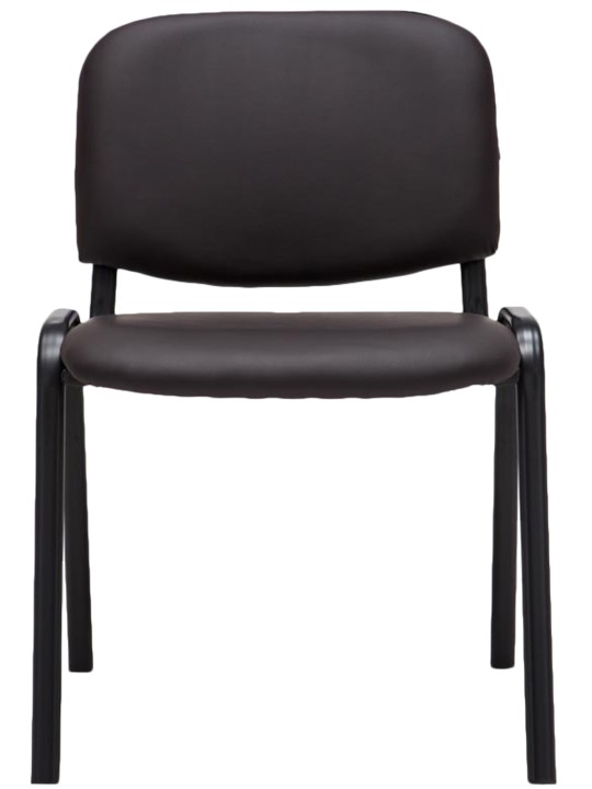 Silla de visita Ken símil piel, marrón