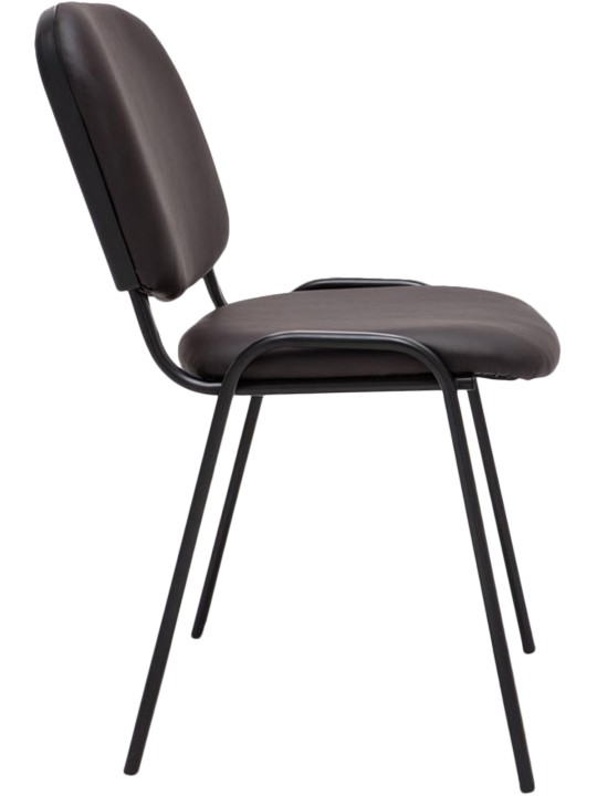 Silla de visita Ken símil piel, marrón