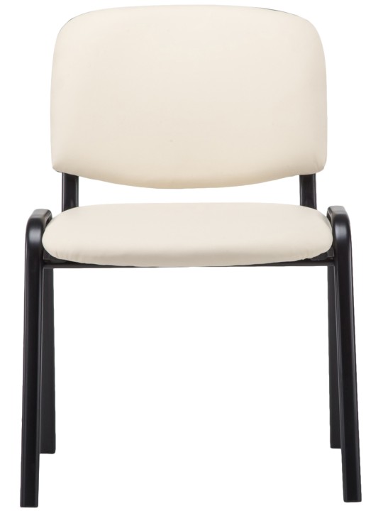 Silla de visita Ken símil piel, crema