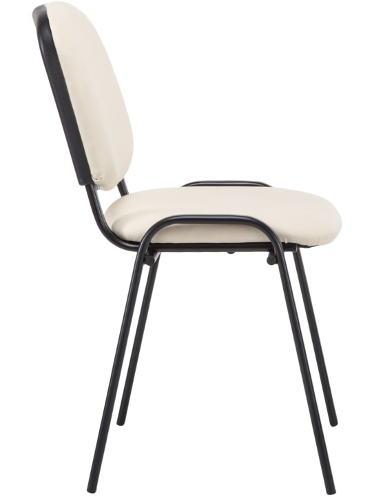 Silla de visita Ken símil piel, crema