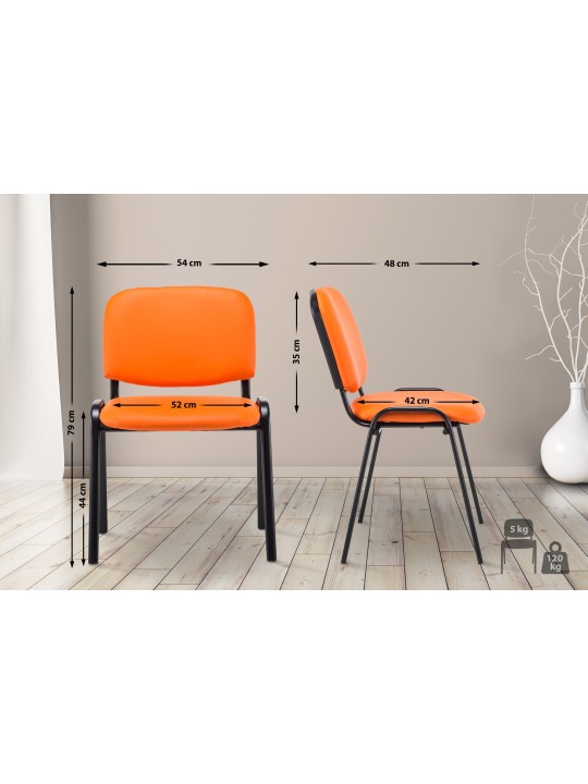 Silla de visita Ken símil piel, naranja