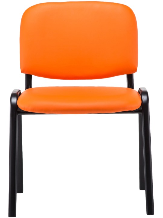 Silla de visita Ken símil piel, naranja