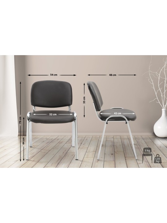 Silla de visita Ken C piel sintética, marrón