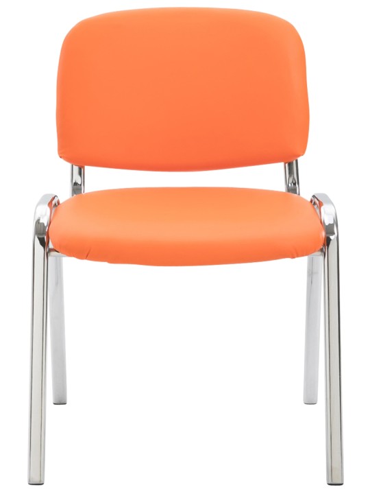 Silla de visita Ken C piel sintética, naranja