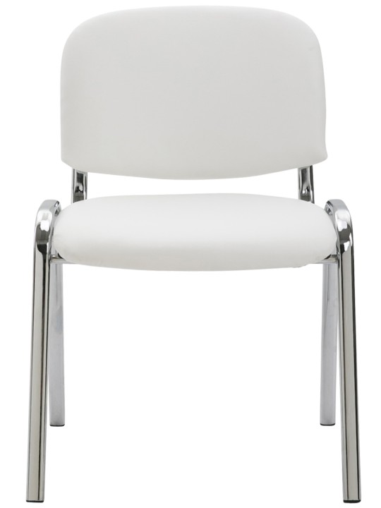 Silla de visita Ken C piel sintética, blanco