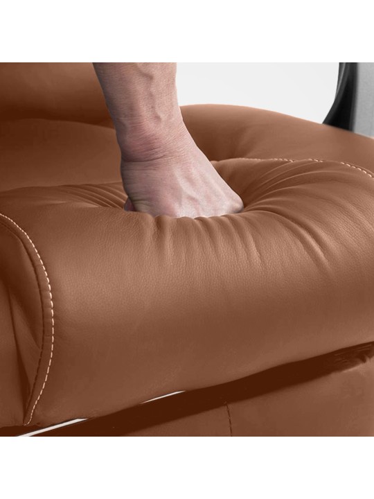 Silla de oficina Pacific con función de masaje V2 cuero artificial, marrón claro