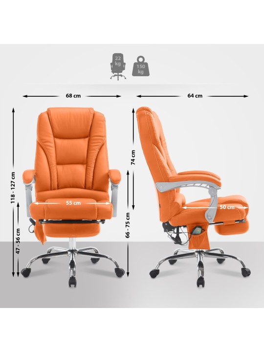 Silla de oficina Pacific con función de masaje V2, naranja