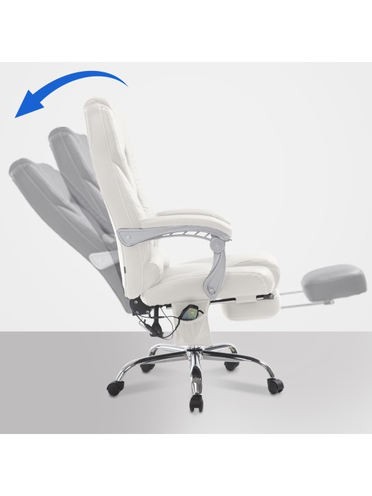 Silla de oficina Pacific con función de masaje V2, blanco