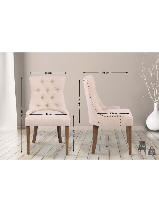 Silla de comedor Aberdeen tela antiguo-claro, crema Silla de comedor Aberdeen tela antiguo-claro, crema