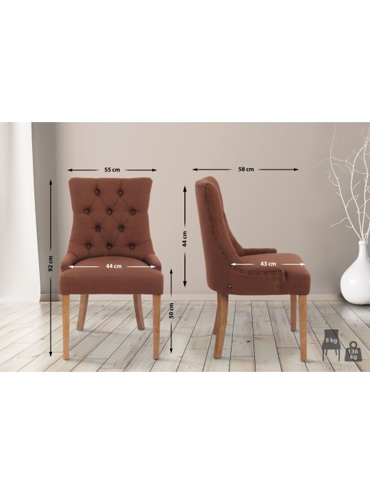 Silla de comedor Aberdeen tela antiguo-claro, marrón Silla de comedor Aberdeen tela antiguo-claro, marrón