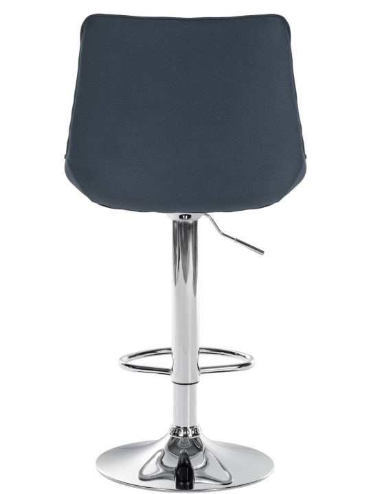 Juego de 2 taburetes de bar Toni tela cromo, gris oscuro Juego de 2 taburetes de bar Toni tela cromo, gris oscuro