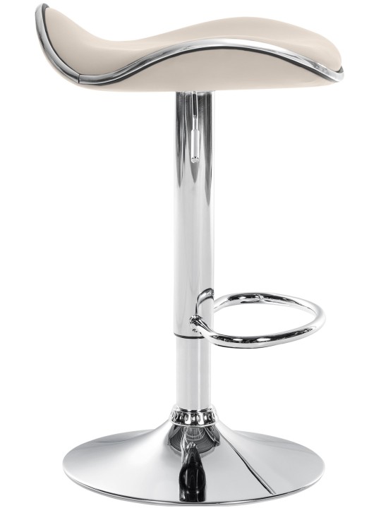 Taburete de bar Shanghai símil piel C, crema