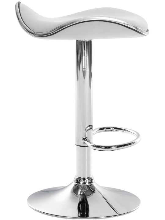 Taburete de bar Shanghai símil piel C, blanco