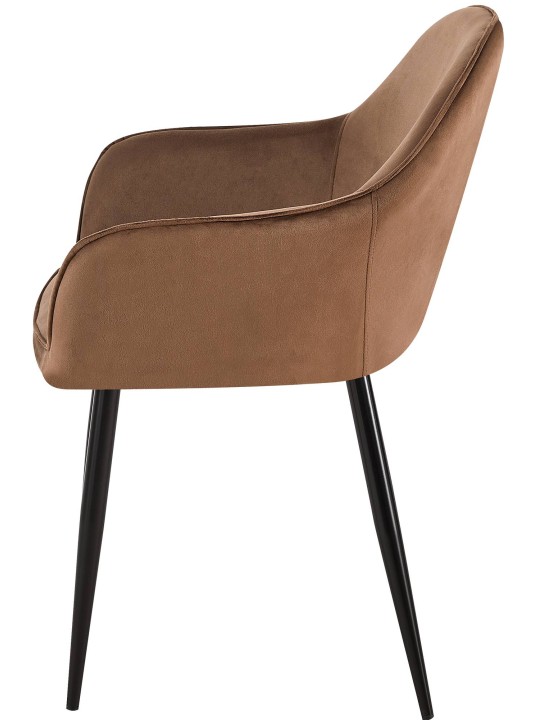 Silla de comedor de terciopelo Boise, marrón