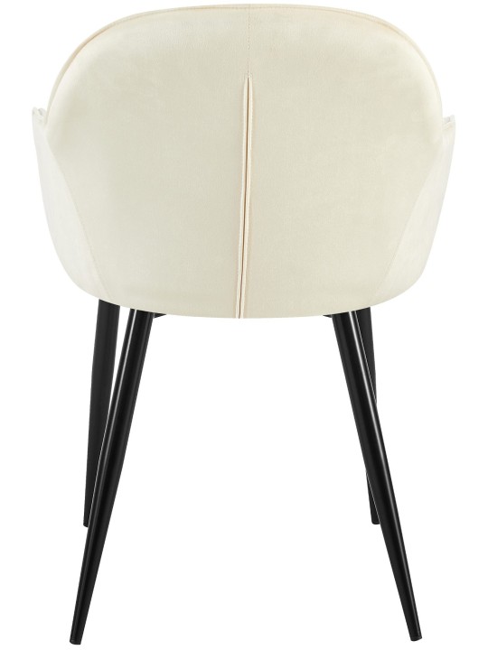 Silla de comedor de terciopelo Boise, crema