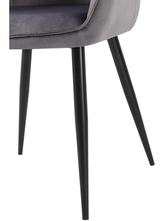 Silla de comedor de terciopelo Boise, gris oscuro
