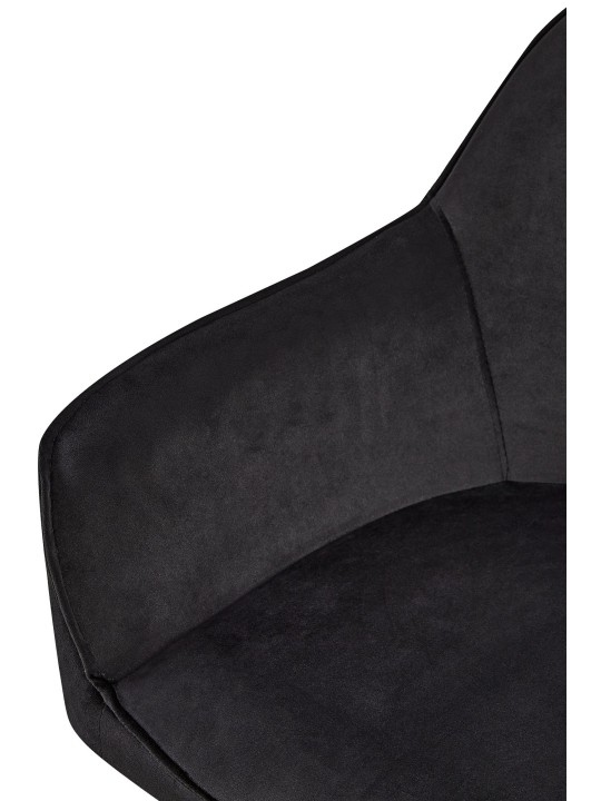 Silla de comedor de terciopelo Boise, negro