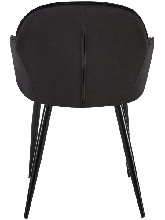 Silla de comedor de terciopelo Boise, negro