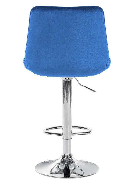 Juego de 2 taburetes de bar Toni terciopelo cromado, azul