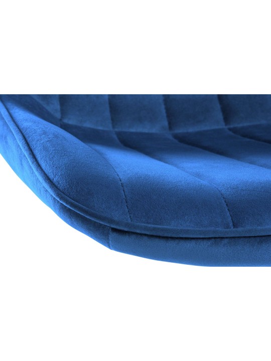 Juego de 2 taburetes de bar Toni terciopelo cromado, azul