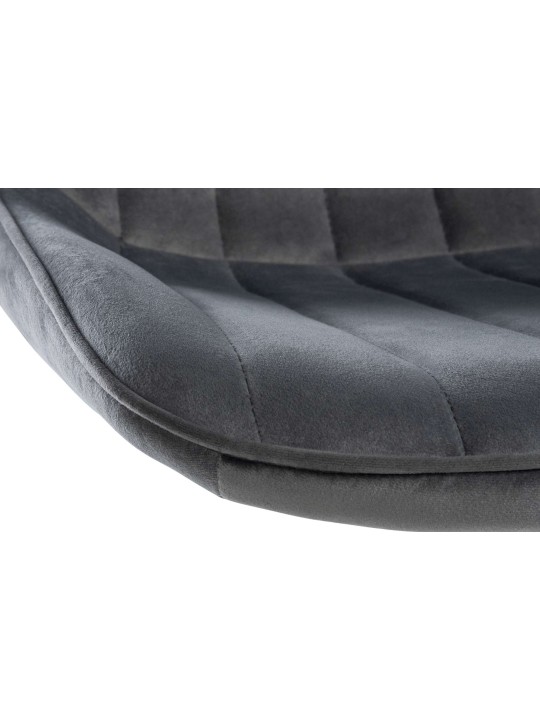 Juego de 2 taburetes de bar Toni terciopelo cromado, gris oscuro Juego de 2 taburetes de bar Toni terciopelo cromado, gris oscuro