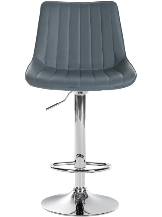 Juego de 2 taburetes de bar Toni polipiel cromado, gris