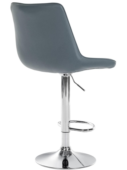 Juego de 2 taburetes de bar Toni polipiel cromado, gris