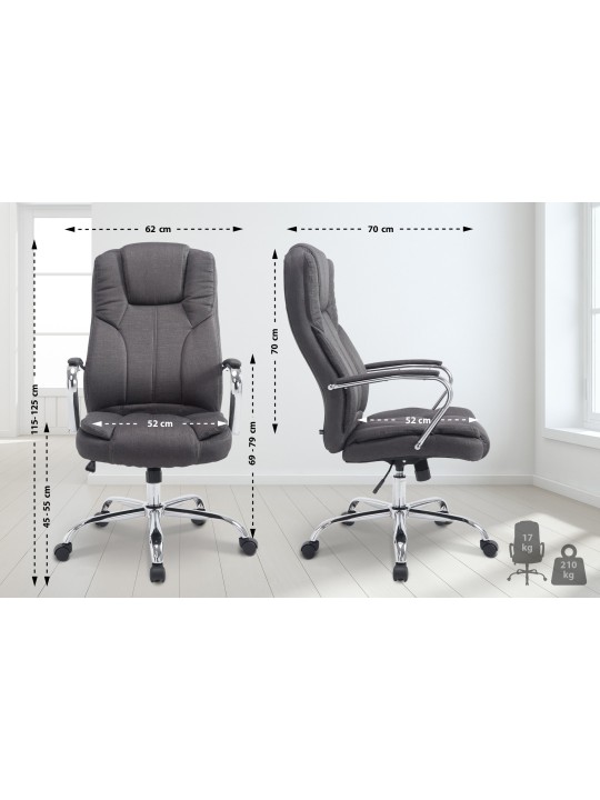 Silla de oficina BIG tejido Xanthos, gris oscuro