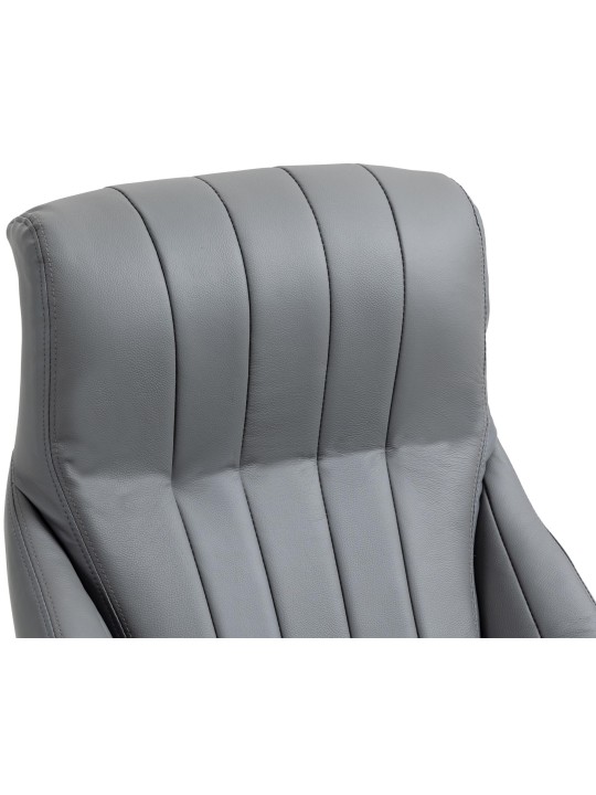 Silla de oficina Wigan de cuero genuino, gris