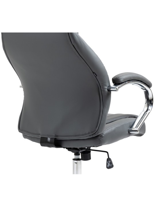 Silla de oficina Wigan de cuero genuino, gris