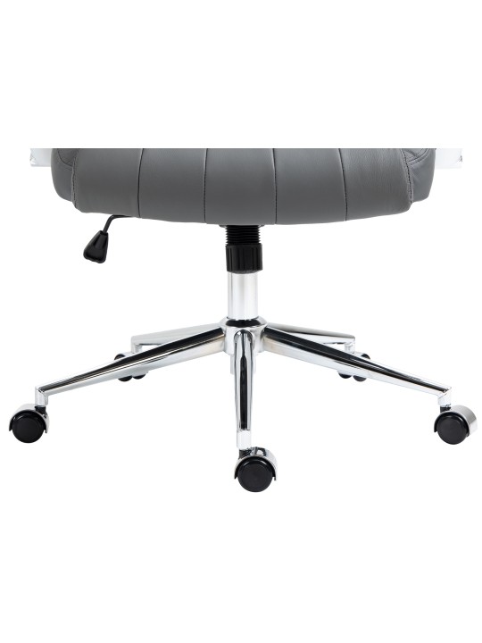 Silla de oficina Wigan de cuero genuino, gris