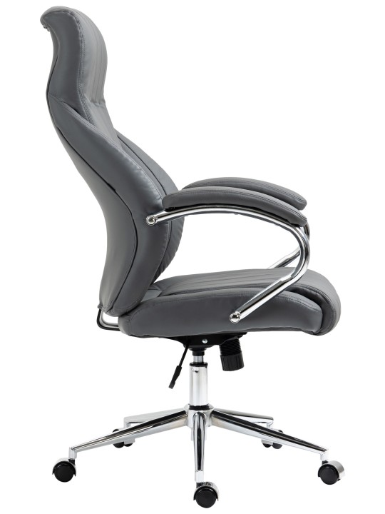 Silla de oficina Wigan de cuero genuino, gris