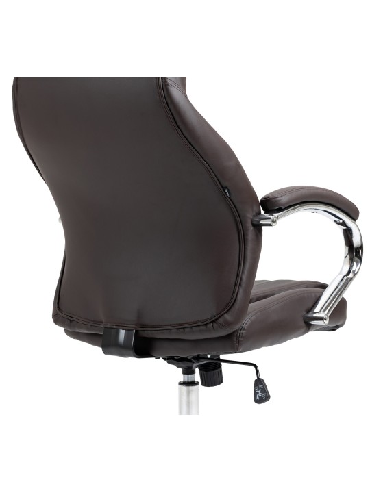 Silla de oficina Wigan de cuero genuino, marrón