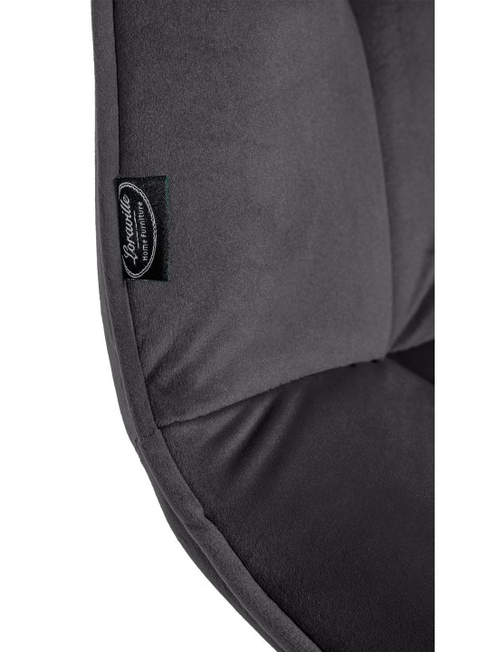 Silla de comedor de terciopelo Vermont, negro