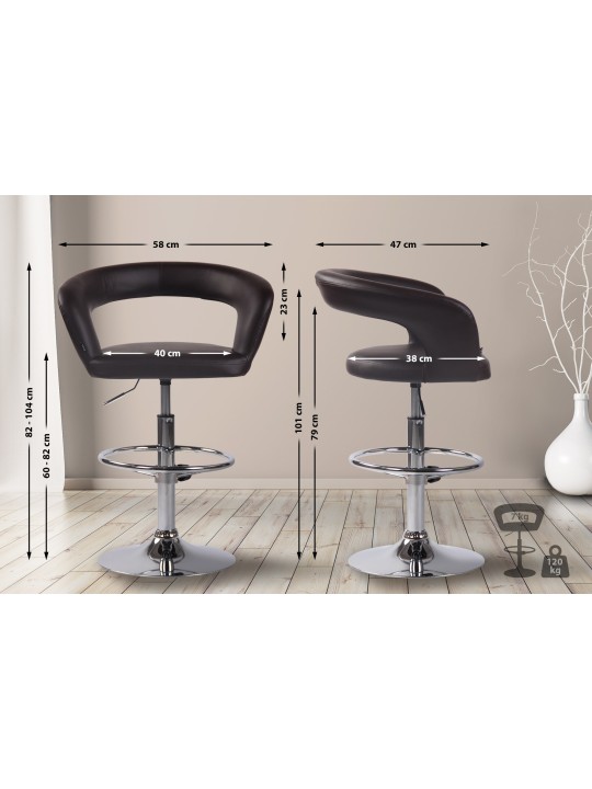 Taburete de bar Jaen piel sintética, marrón Taburete de bar Jaen piel sintética, marrón