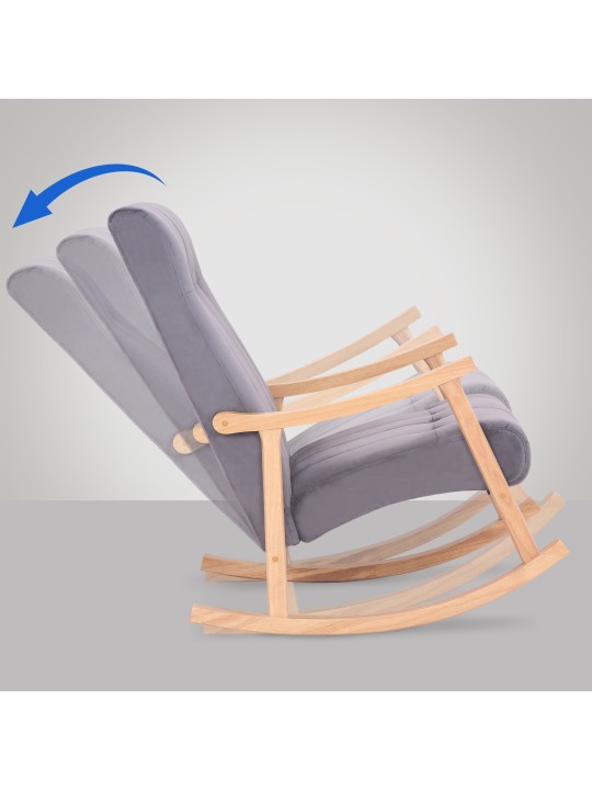 Mecedora Saltillo terciopelo, natura/grau