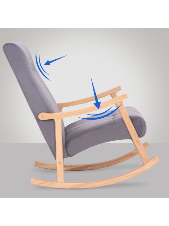 Mecedora Saltillo terciopelo, natura/grau