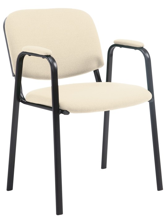 Silla de visita Ken PRO tejido, crema