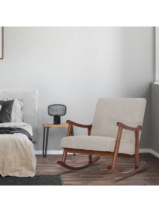 Mecedora Morelia tela nogal, crema Mecedora Morelia tela nogal, crema